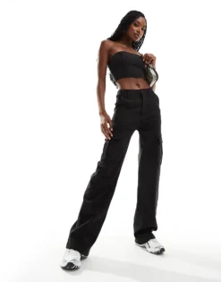 Missyempire Acid Wash Corset Top And Jeans Co-ord In Grey -Missyempire Sales Store 205850326 1 acidwashgrey