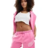 Missyempire Logo Sweat Shorts Co-ord In Pink For Women