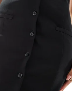 Missyempire Halterneck Plunge Button Through Mini Dress In Black For Women -Missyempire Sales Store 206055277 3