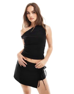 Missyempire Slinky Off Shoulder Top In Black For Women