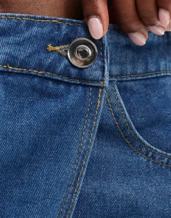 Missyempire Wrap Front Denim Skort In Blue For Women -Missyempire Sales Store 206289741 3