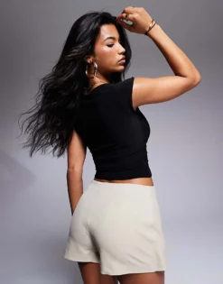 Missyempire Slinky Cap Sleeve Top In Black For Women -Missyempire Sales Store 206493781 4