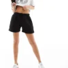 Missyempire Exclusive Drawstring Sweat Short Co-ord In Black For Women
