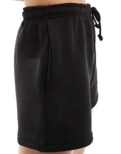 Missyempire Exclusive Drawstring Sweat Short Co-ord In Black For Women -Missyempire Sales Store 206494123 3