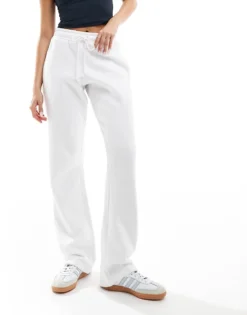 Missyempire Exclusive Drawstring Detail Wide Leg Jogger Co-ord In White For Women -Missyempire Sales Store 206494133 1 white 1