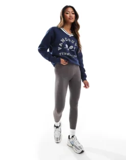Missyempire Vancouver Tennis Motif Sweatshirt In Navy For Women -Missyempire Sales Store 206942590 4