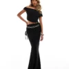 Missyempire Off Shoulder Top And Maxi Skirt Co-ord In Black