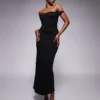 Missyempire Slinky Twist Detail Open Back Maxi Dress In Black For Women